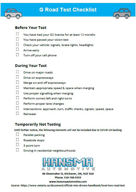 is taking your road test hard|driving test check list.